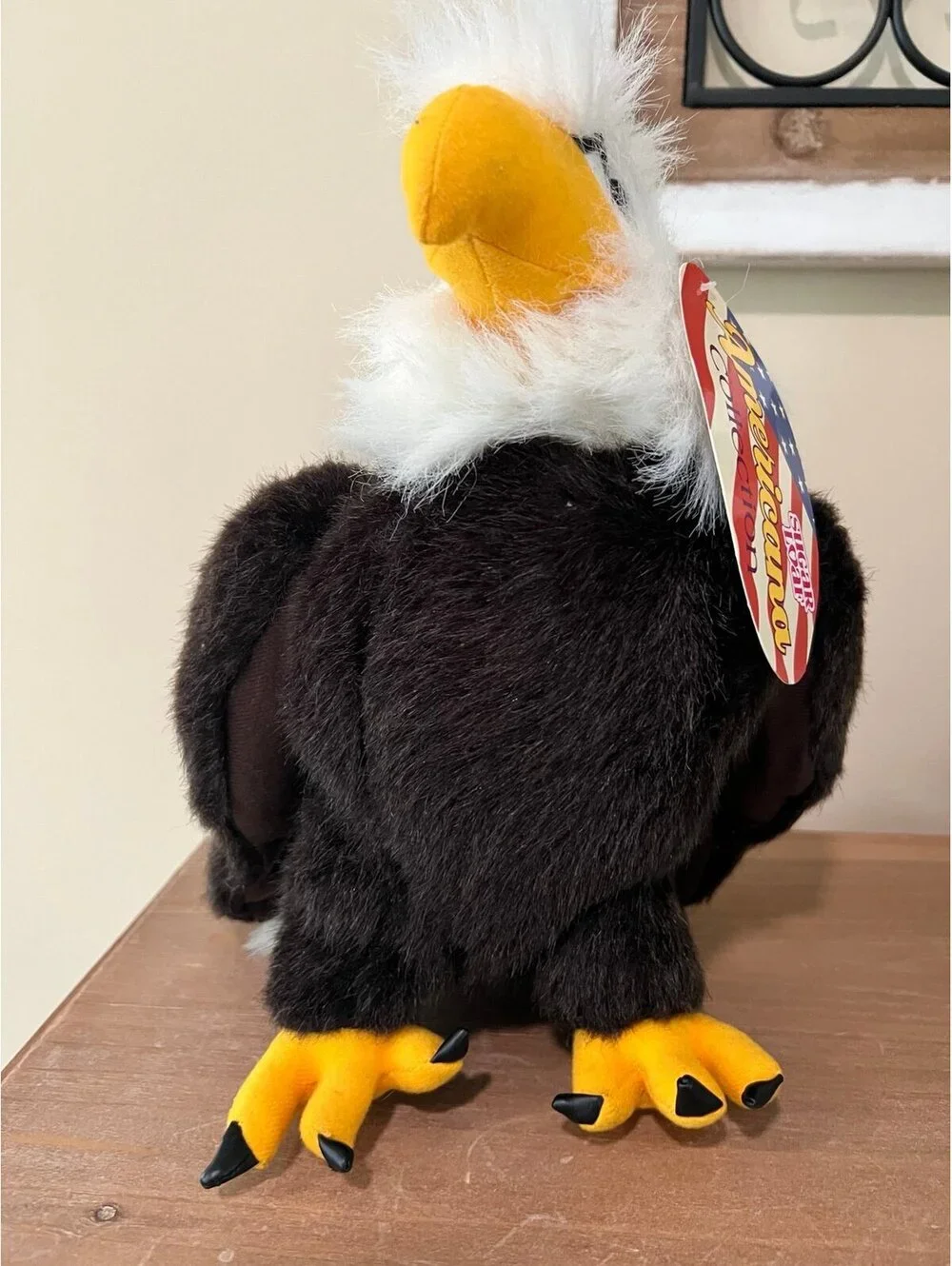 New Americana Sugar Loaf  BALD EAGLE Plush Black Claws 11” Tall
